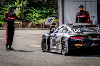 #31 Belgian Audi Club Team WRT BEL Audi R8 LMS GT3 - Ryuichiro Tomita JPN Kelvin van der Linde ZAF, Official Paid Test Session, Pitlane
