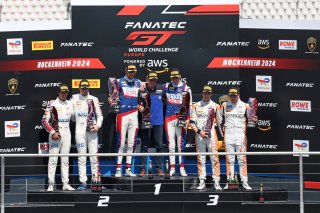 Race 1 Gold Podium (l-r) #25 – Sainteloc Racing – Paul EVRARD – Gilles MAGNUS – Audi R8 LMS GT3 EVO II, #6 – LIQUIMOLY Team Engstler by OneGroup – Luca ENGSTLER – Max HOFER - Audi R8 LMS GT3 EVO II, #88 – Tresor Attempto Racing – Lorenzo PATRESE – Lorenzo